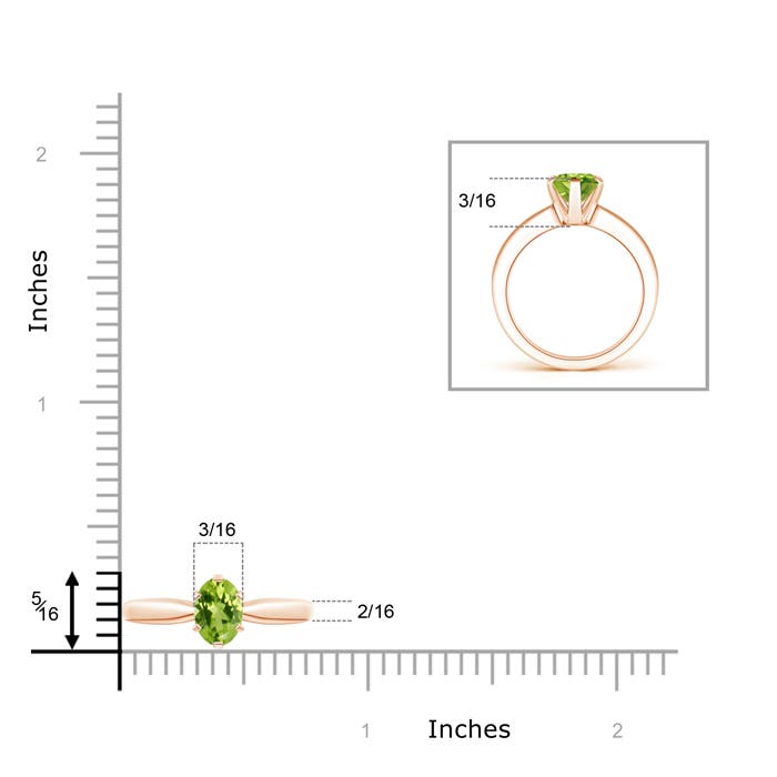 AAA - Peridot / 0.85 CT / 14 KT Rose Gold