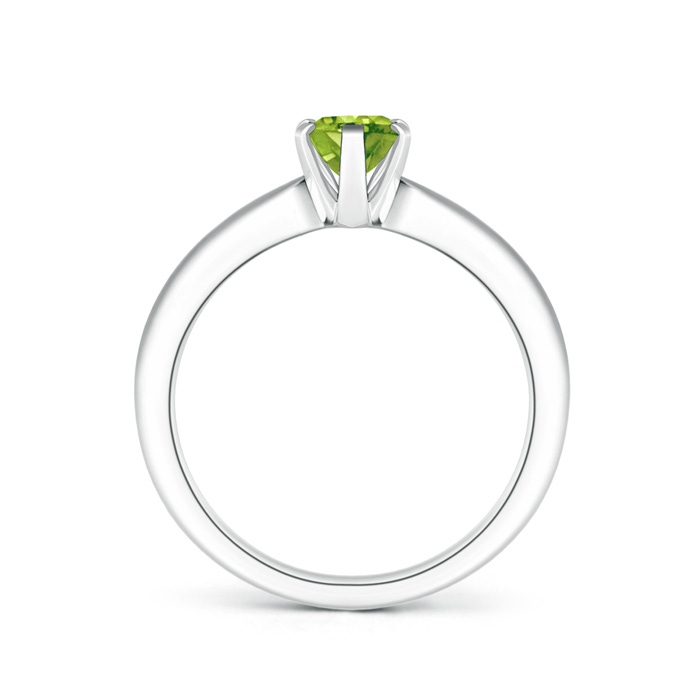 7x5mm AAA Tapered Shank Oval Solitaire Peridot Ring in White Gold product image