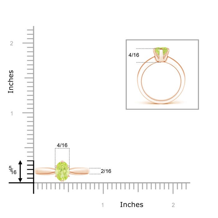 A - Peridot / 1.35 CT / 14 KT Rose Gold