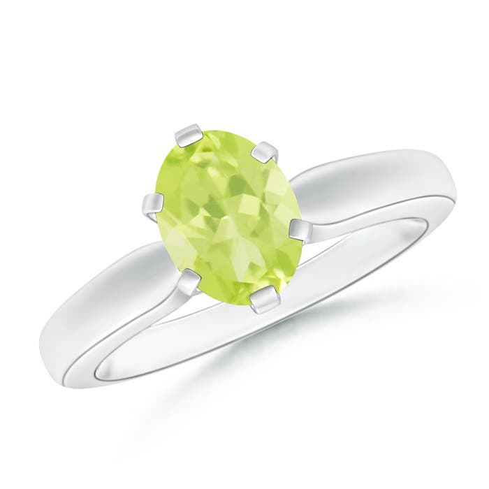 A - Peridot / 1.35 CT / 14 KT White Gold