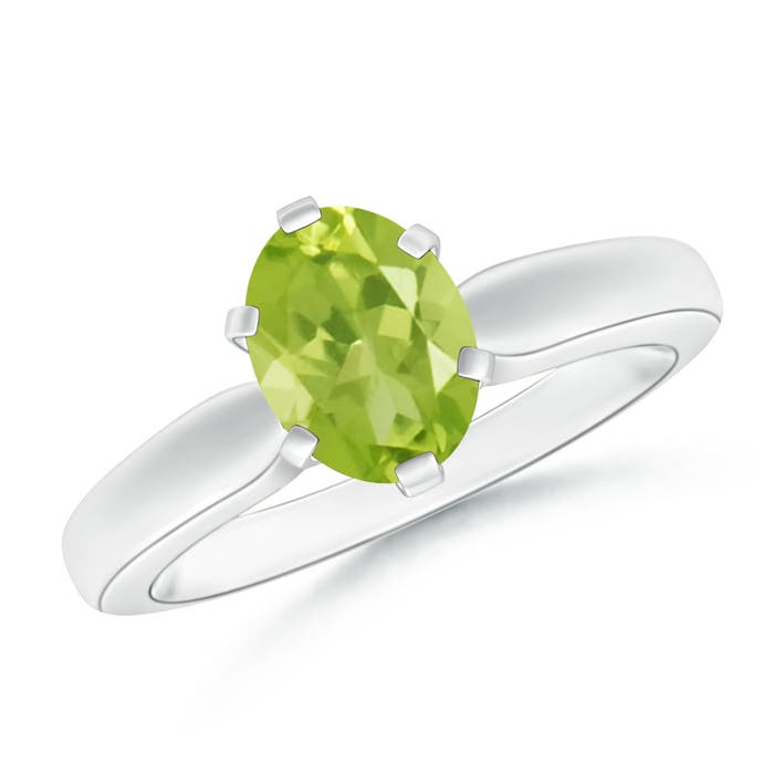 AA - Peridot / 1.35 CT / 14 KT White Gold