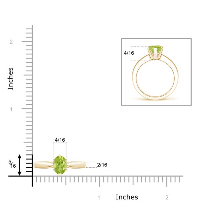 AA - Peridot / 1.35 CT / 14 KT Yellow Gold