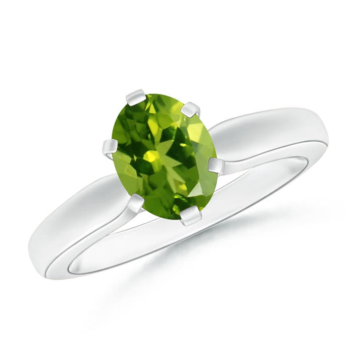 AAAA - Peridot / 1.35 CT / 14 KT White Gold