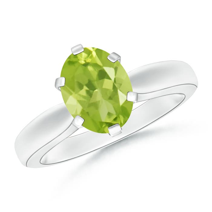 AA - Peridot / 1.9 CT / 14 KT White Gold