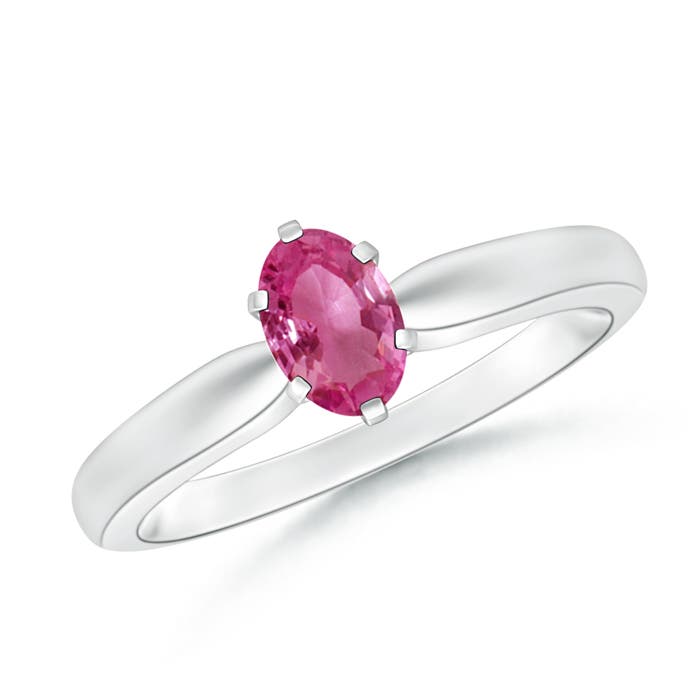 AAAA - Pink Sapphire / 0.55 CT / 14 KT White Gold