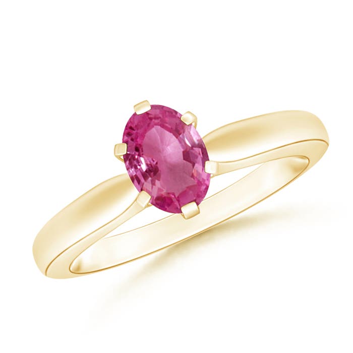 AAAA - Pink Sapphire / 0.85 CT / 14 KT Yellow Gold