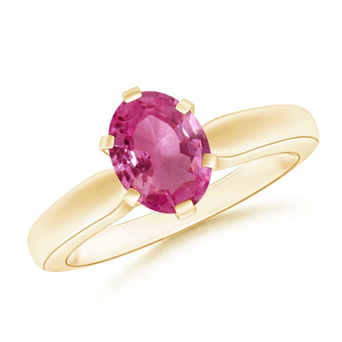 AAAA - Pink Sapphire / 1.45 CT / 14 KT Yellow Gold