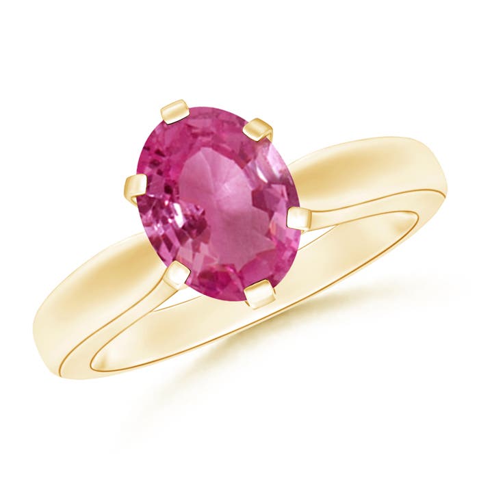 AAAA - Pink Sapphire / 1.9 CT / 14 KT Yellow Gold