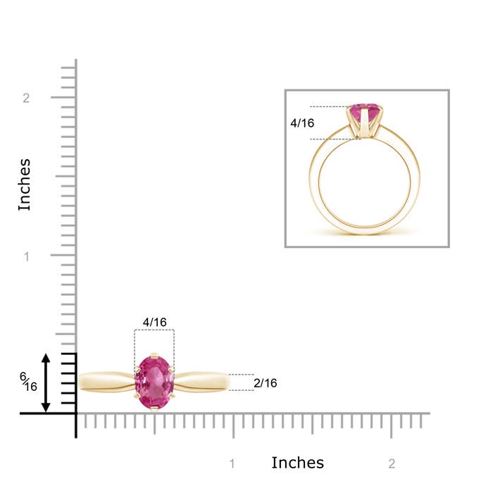 AAAA - Pink Sapphire / 1.9 CT / 14 KT Yellow Gold