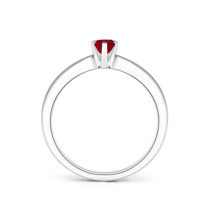 6x4mm AA Tapered Shank Oval Solitaire Ruby Ring in White Gold product image