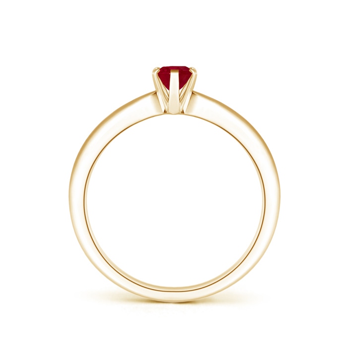 6x4mm AA Tapered Shank Oval Solitaire Ruby Ring in Yellow Gold product image