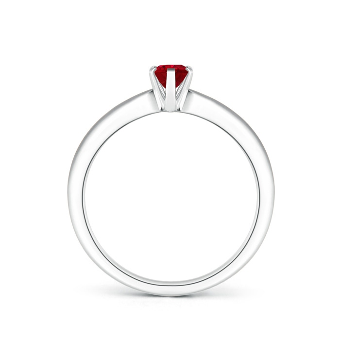 6x4mm AAA Tapered Shank Oval Solitaire Ruby Ring in P950 Platinum product image