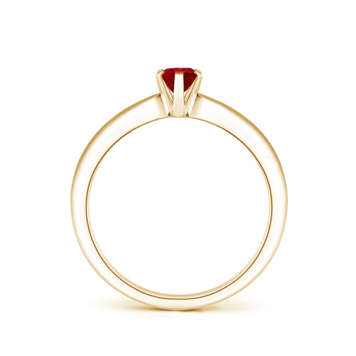 6x4mm AAA Tapered Shank Oval Solitaire Ruby Ring in Yellow Gold product image