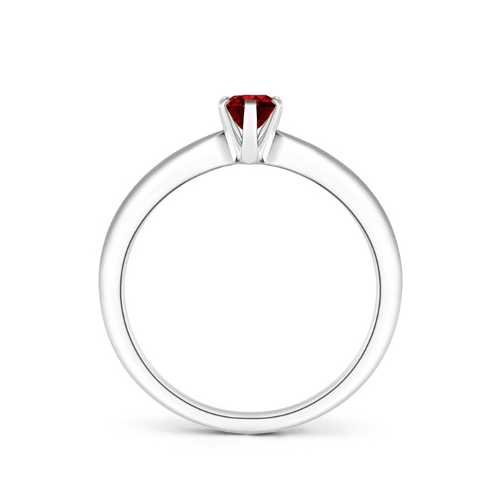 6x4mm AAAA Tapered Shank Oval Solitaire Ruby Ring in P950 Platinum product image