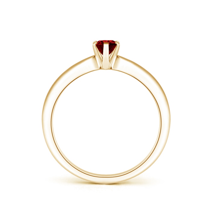 6x4mm AAAA Tapered Shank Oval Solitaire Ruby Ring in Yellow Gold product image