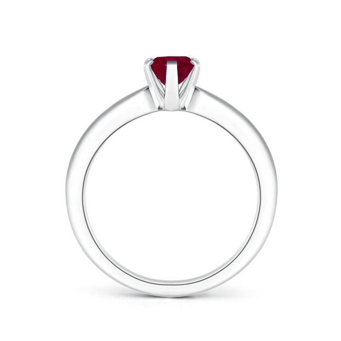 7x5mm A Tapered Shank Oval Solitaire Ruby Ring in P950 Platinum product image