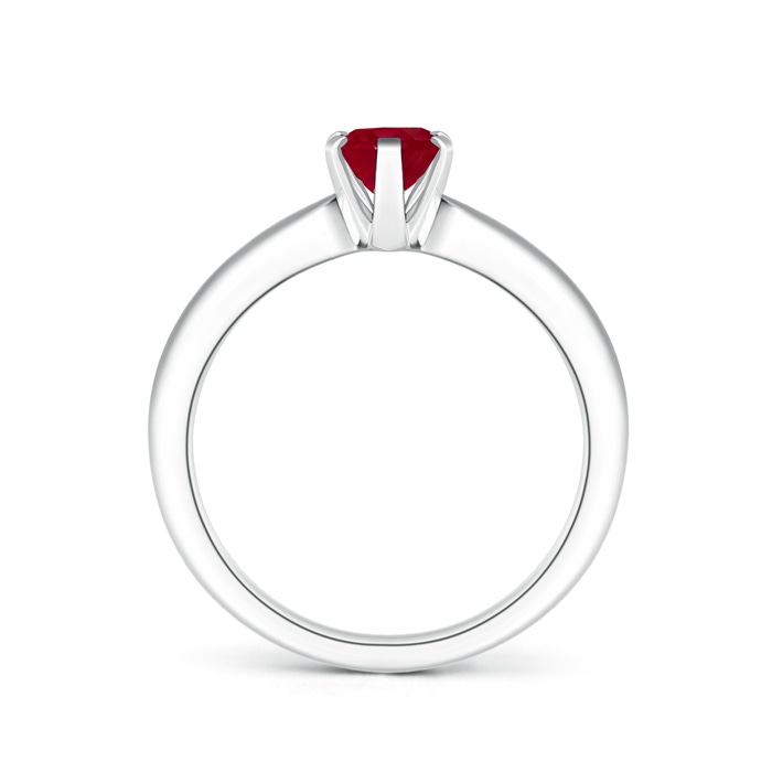 7x5mm AA Tapered Shank Oval Solitaire Ruby Ring in White Gold product image