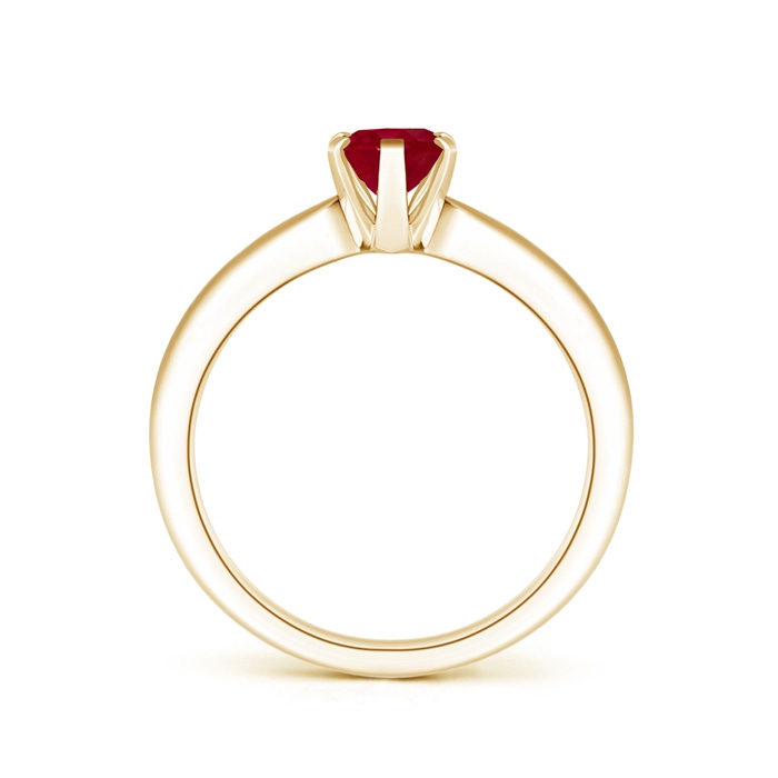7x5mm AA Tapered Shank Oval Solitaire Ruby Ring in Yellow Gold product image