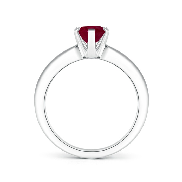 8x6mm A Tapered Shank Oval Solitaire Ruby Ring in P950 Platinum product image