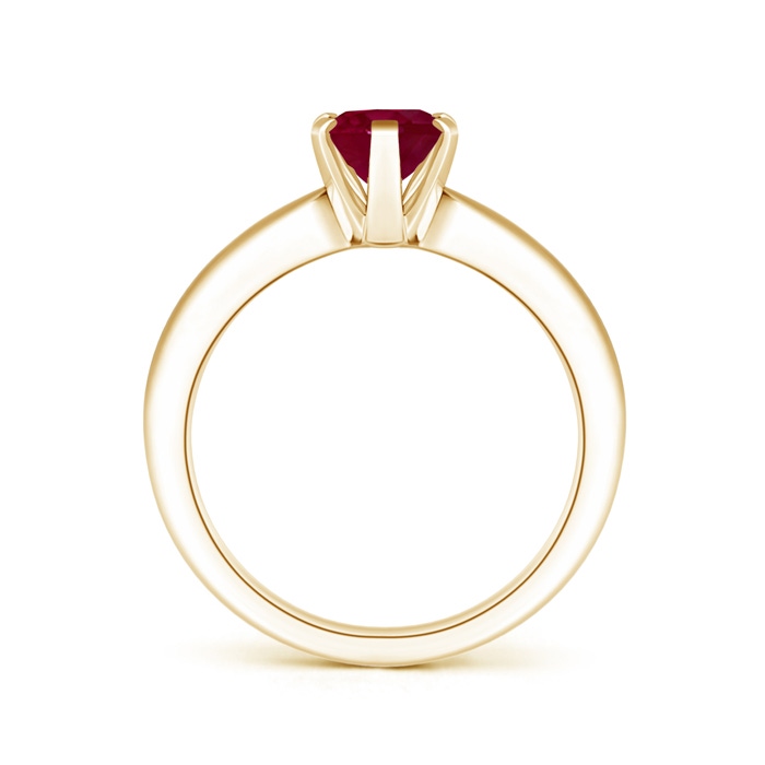 8x6mm A Tapered Shank Oval Solitaire Ruby Ring in Yellow Gold product image