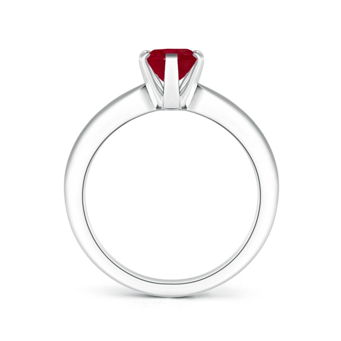 8x6mm AA Tapered Shank Oval Solitaire Ruby Ring in White Gold product image
