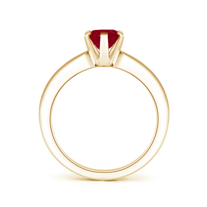 8x6mm AA Tapered Shank Oval Solitaire Ruby Ring in Yellow Gold product image