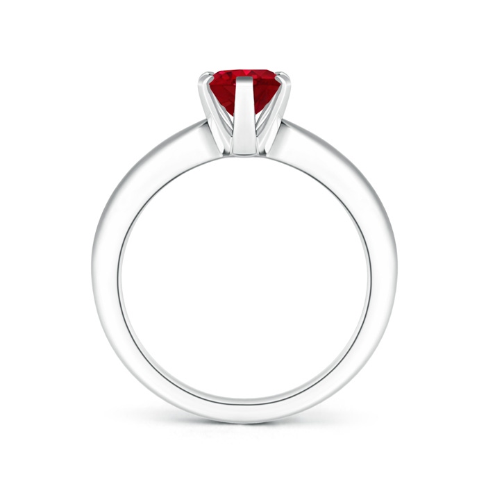 8x6mm AAA Tapered Shank Oval Solitaire Ruby Ring in White Gold product image