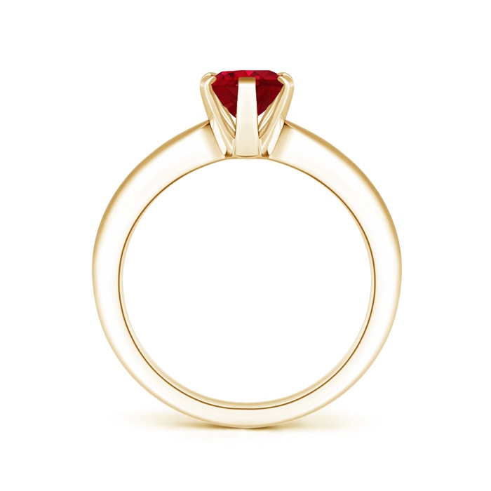8x6mm AAA Tapered Shank Oval Solitaire Ruby Ring in Yellow Gold product image