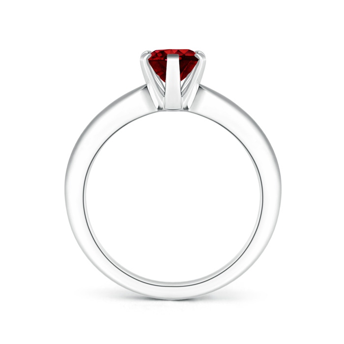 8x6mm AAAA Tapered Shank Oval Solitaire Ruby Ring in P950 Platinum product image