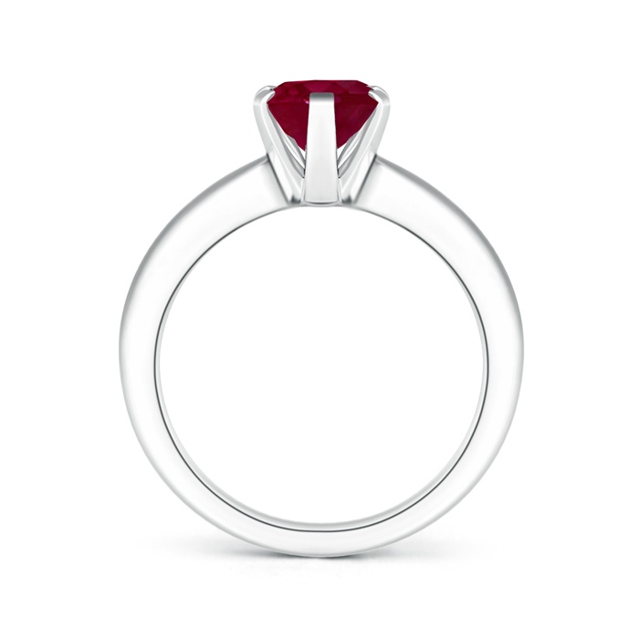 9x7mm A Tapered Shank Oval Solitaire Ruby Ring in P950 Platinum product image