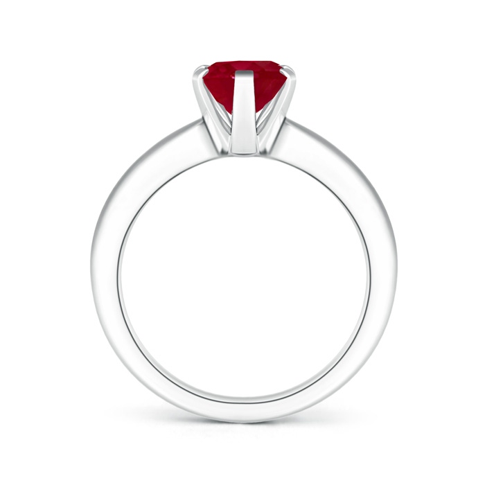 9x7mm AA Tapered Shank Oval Solitaire Ruby Ring in White Gold product image