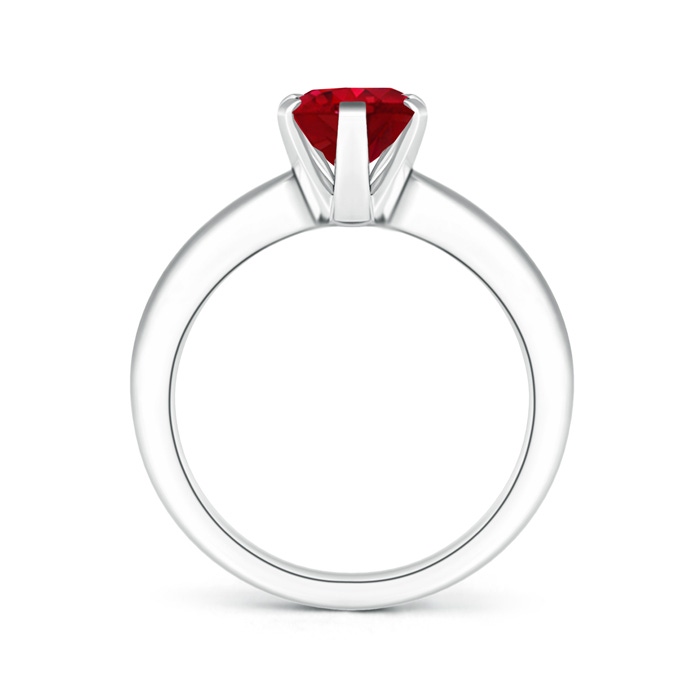 9x7mm AAA Tapered Shank Oval Solitaire Ruby Ring in P950 Platinum product image