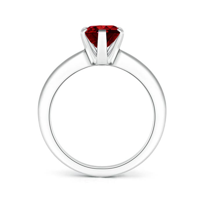 Tapered Shank Oval Solitaire Ruby Ring