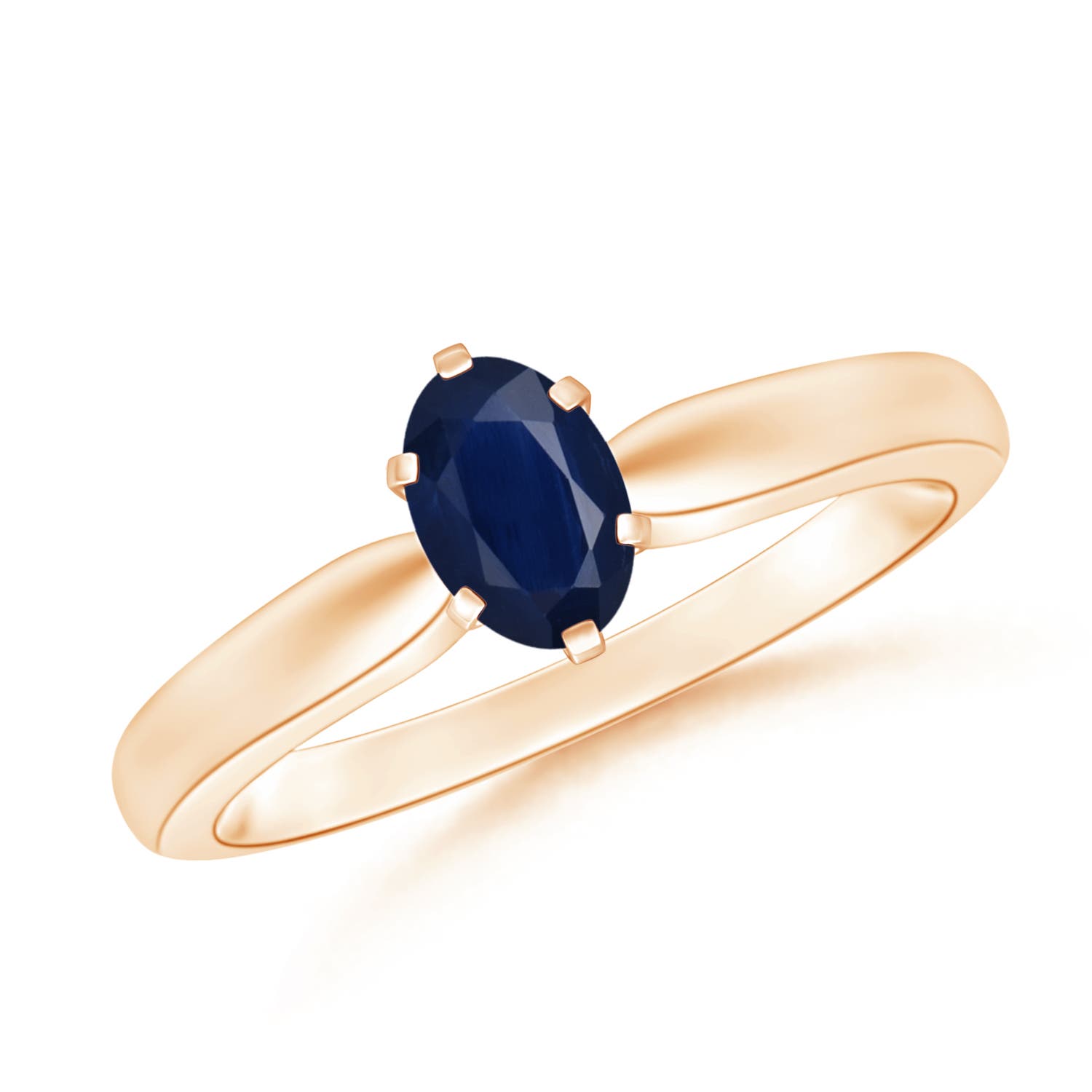 A - Blue Sapphire / 0.6 CT / 14 KT Rose Gold