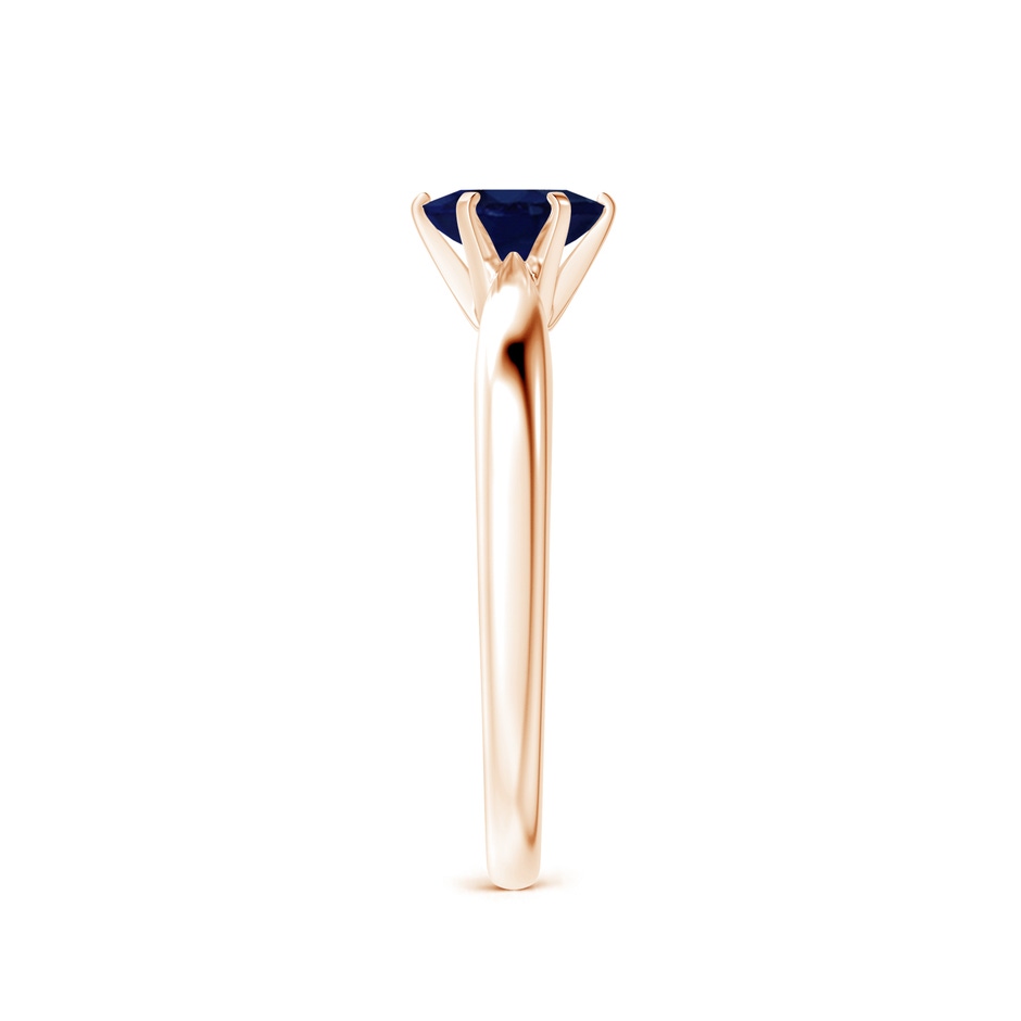6x4mm A Tapered Shank Oval Solitaire Sapphire Ring in Rose Gold side 299