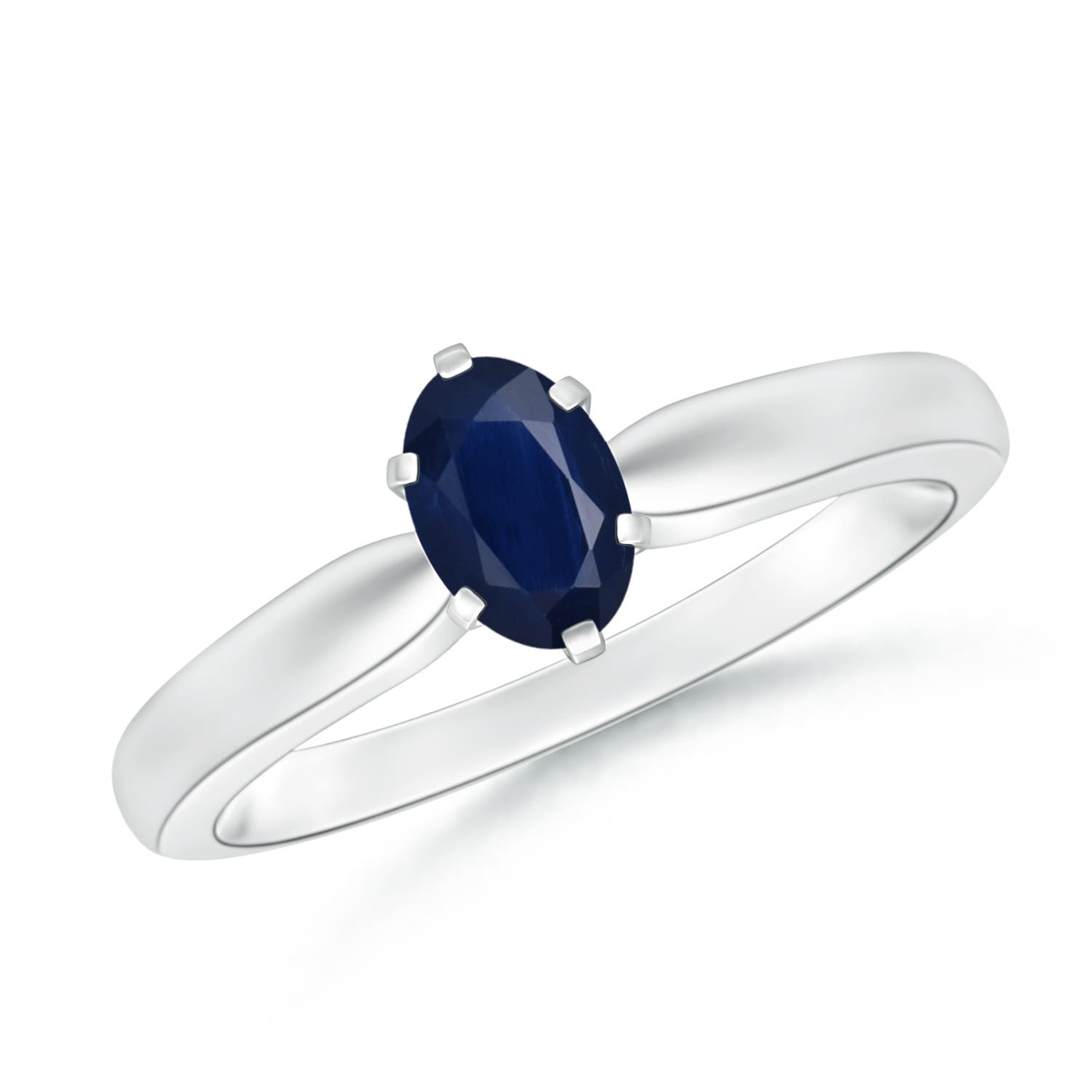 A - Blue Sapphire / 0.6 CT / 14 KT White Gold