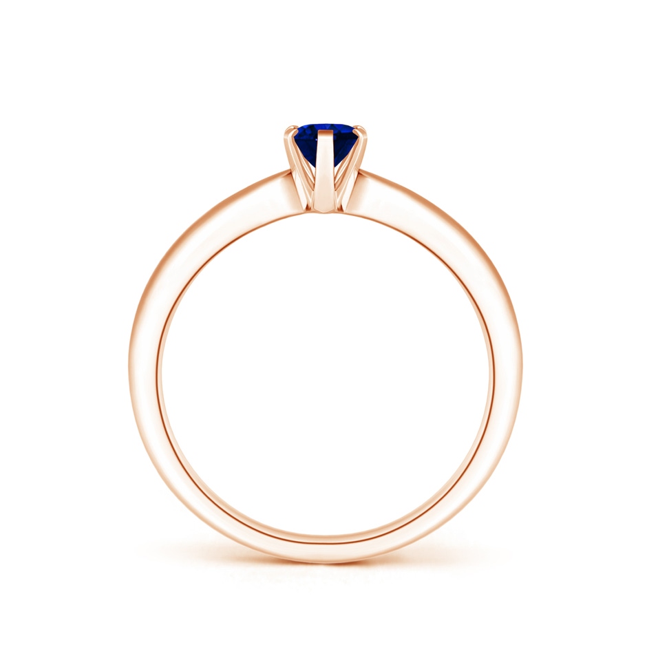 6x4mm AAAA Tapered Shank Oval Solitaire Sapphire Ring in Rose Gold side 199