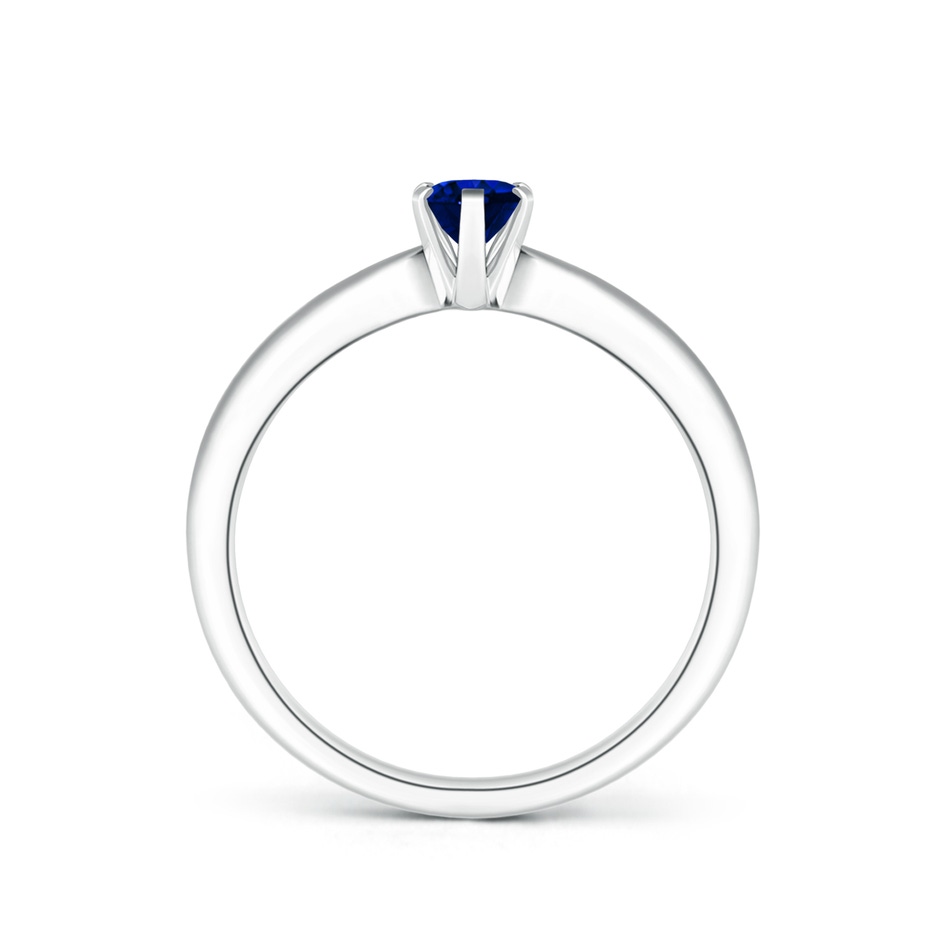 6x4mm AAAA Tapered Shank Oval Solitaire Sapphire Ring in White Gold side 199