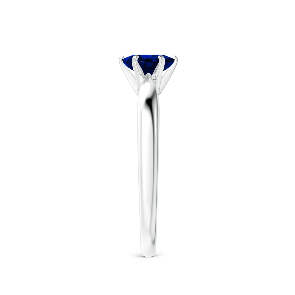 6x4mm AAAA Tapered Shank Oval Solitaire Sapphire Ring in White Gold side 299