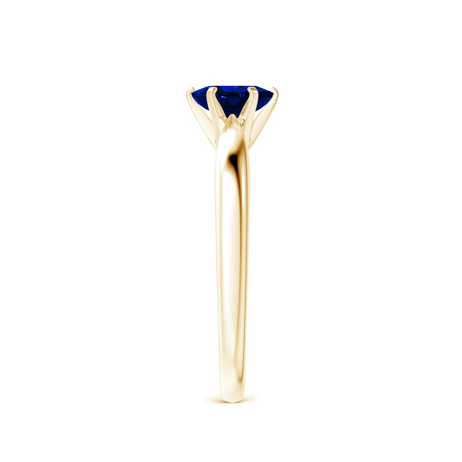 6x4mm AAAA Tapered Shank Oval Solitaire Sapphire Ring in Yellow Gold side 299