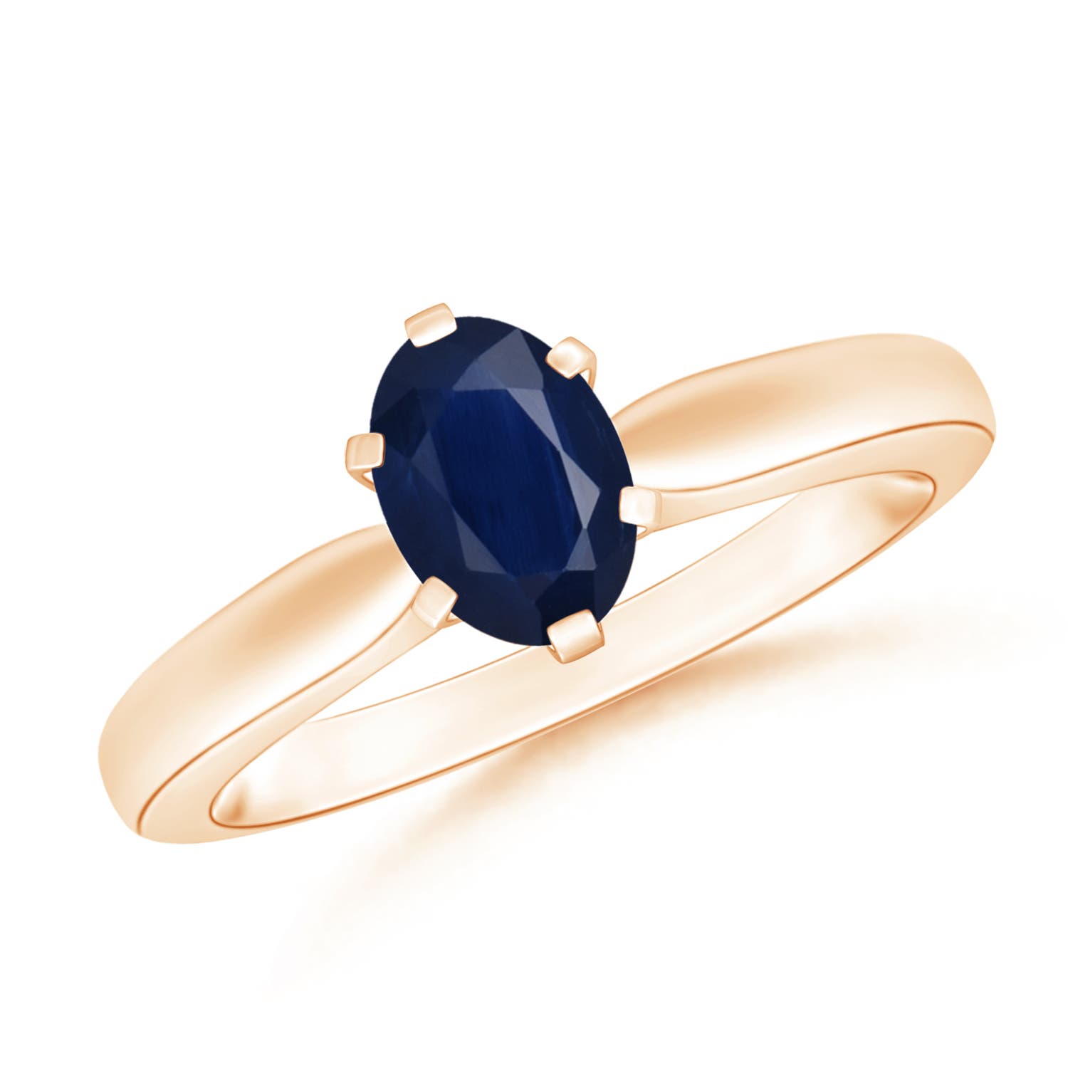 A - Blue Sapphire / 0.85 CT / 14 KT Rose Gold