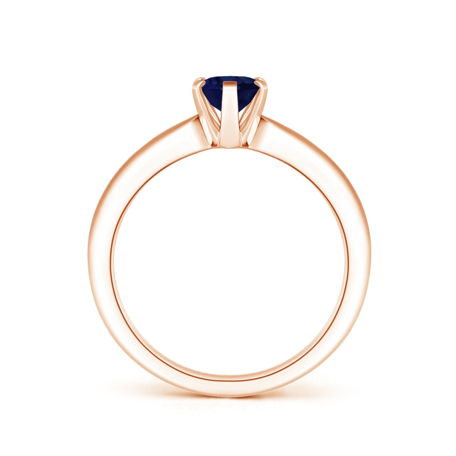 7x5mm A Tapered Shank Oval Solitaire Sapphire Ring in Rose Gold side 199