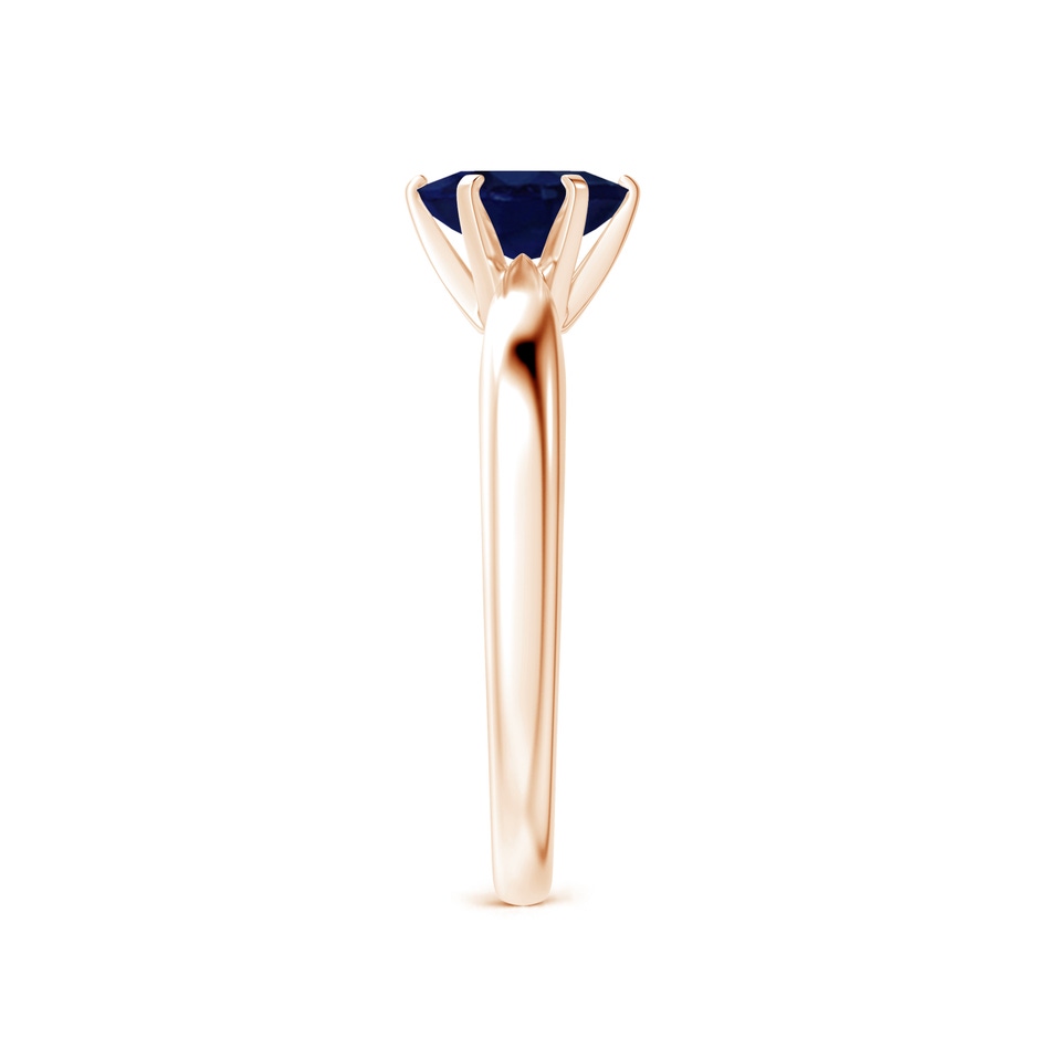 7x5mm A Tapered Shank Oval Solitaire Sapphire Ring in Rose Gold side 299