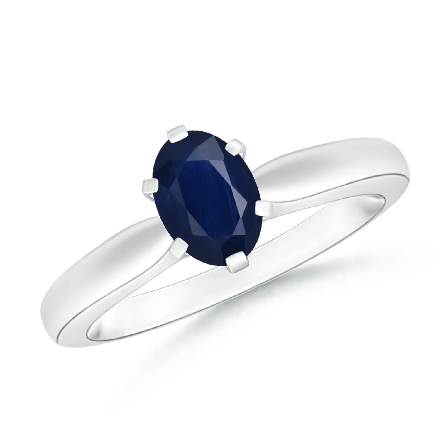 A - Blue Sapphire / 0.85 CT / 14 KT White Gold