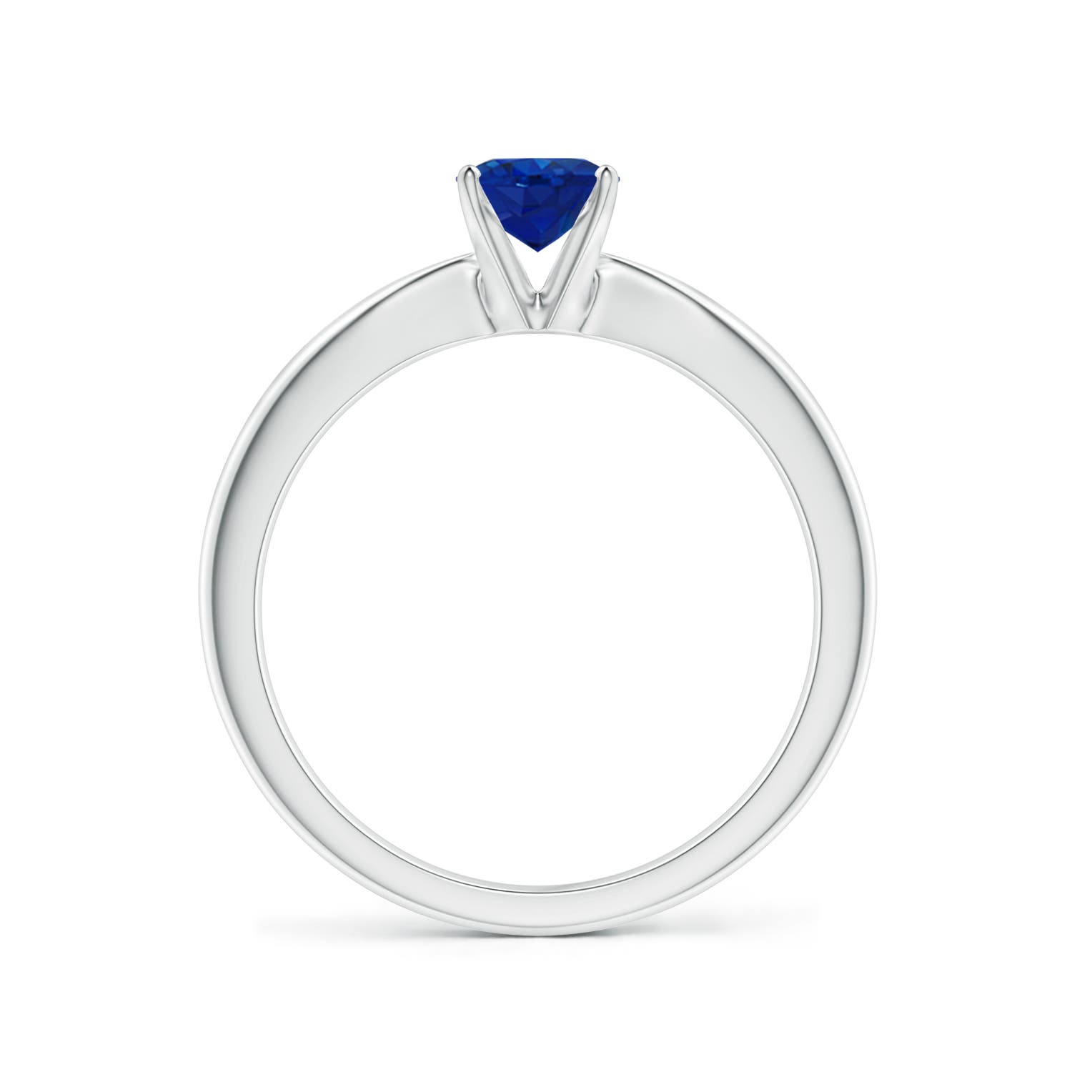 AAA - Blue Sapphire / 0.85 CT / 14 KT White Gold