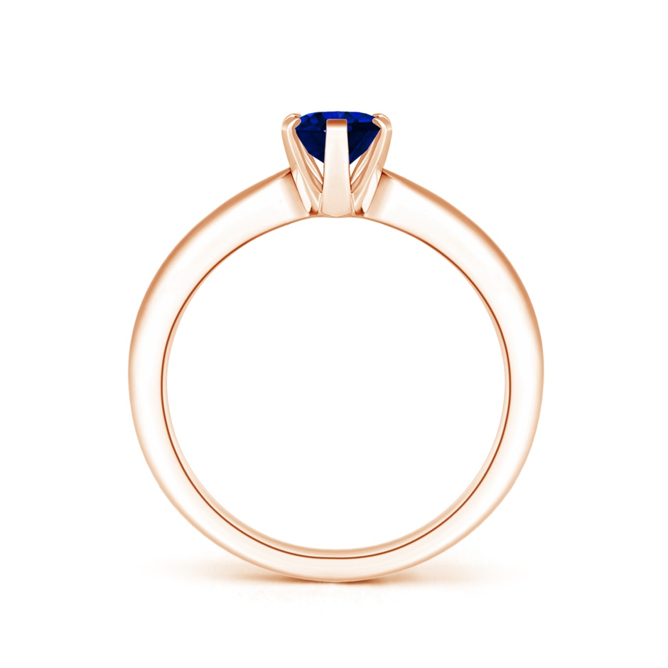 7x5mm AAAA Tapered Shank Oval Solitaire Sapphire Ring in Rose Gold side 199