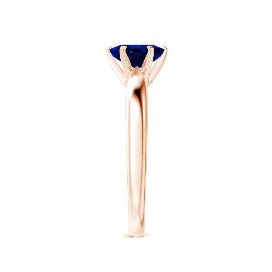 7x5mm AAAA Tapered Shank Oval Solitaire Sapphire Ring in Rose Gold side 299