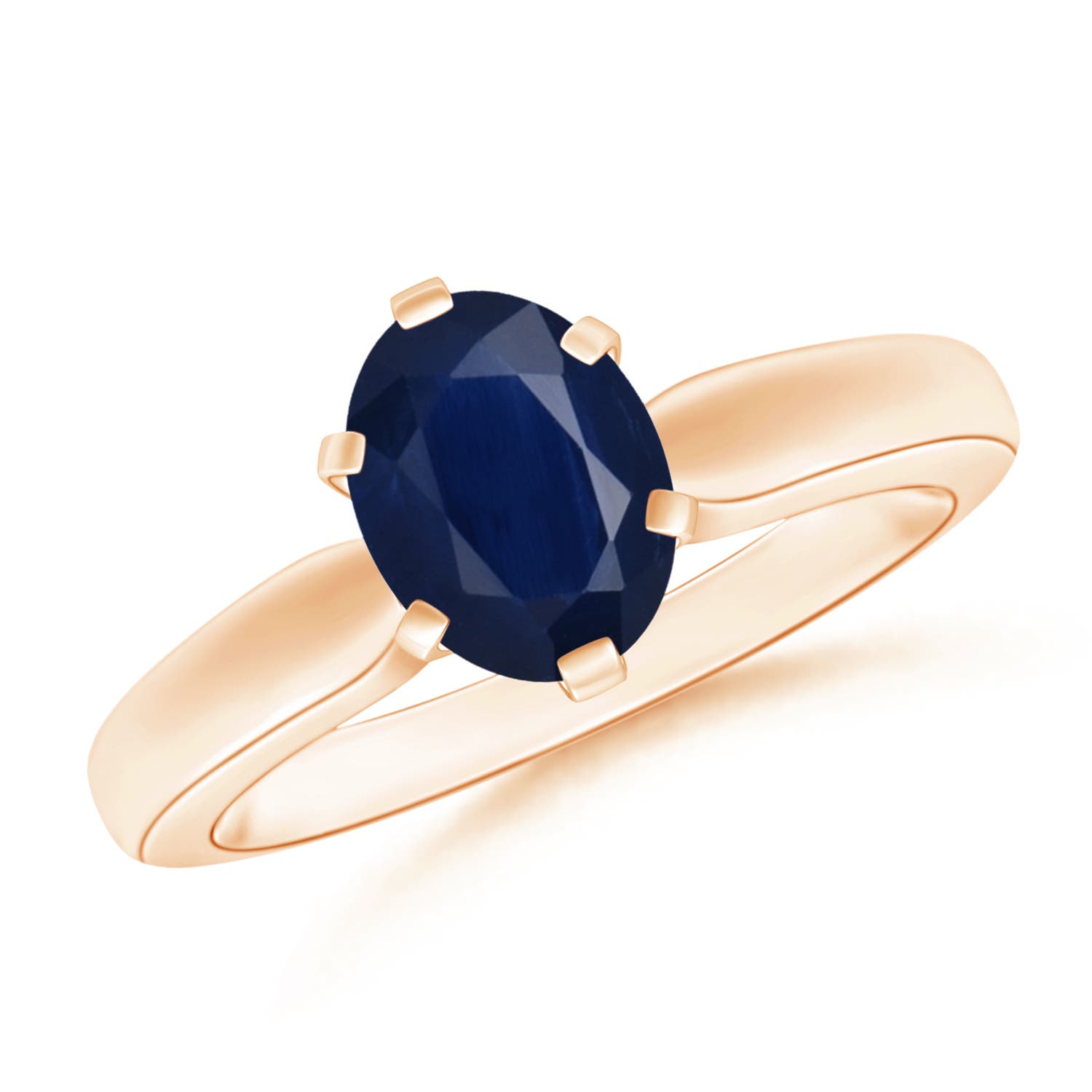 A - Blue Sapphire / 1.55 CT / 14 KT Rose Gold