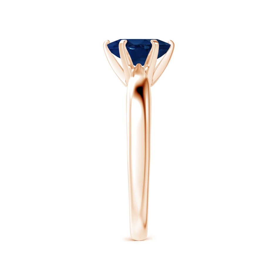 8x6mm AA Tapered Shank Oval Solitaire Sapphire Ring in Rose Gold side 299