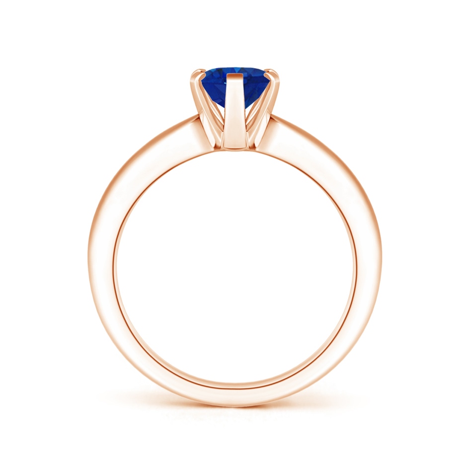 8x6mm AAA Tapered Shank Oval Solitaire Sapphire Ring in Rose Gold side 199